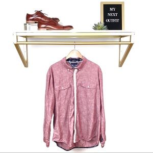 Tommy Hilfiger Custom Fit Red Button Down